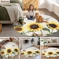 thumbnail image 5 of American Pastoral Style Round Rugs for Living Room 6ft Flower Sunflower Farm Non Slip Circle Rug Washable Low-Profile Indoor Carpet for Bedroom, Dining Room, Bathroom, 5 of 9