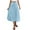 Light Blue, variant on cocolona Womens Summer Elastic Waist Button Midi Skirts Fashion Casual Flowy Long Skirts Beach Vacation A Line Skirts for Women Army Green XL