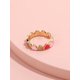 thumbnail image 3 of 1pc New Style Simple & Cute Colorful Heart Shaped Copper Joint Ring Suitable For Daily Wear By Women, 3 of 4