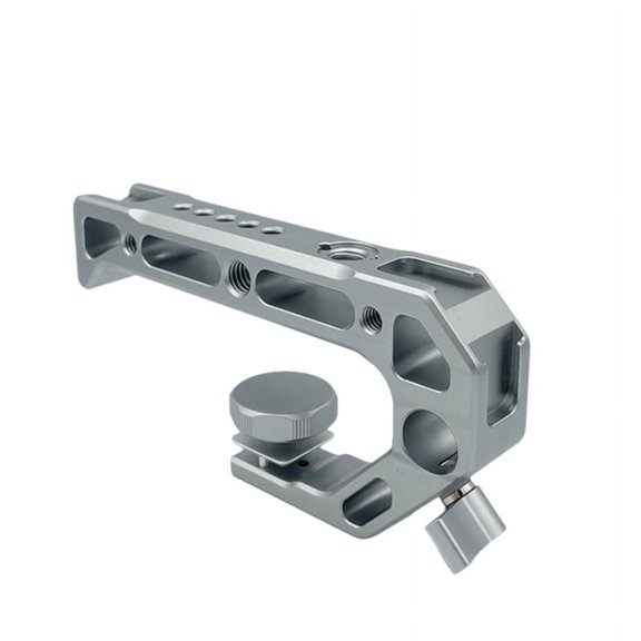 Camera Top Handle Hand Grip Handgrip Camera Cage Handle for Dslr Camera Cage Microphone Shoe Mount Silver