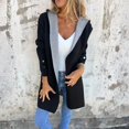 thumbnail image 2 of Fashionable Solid Color Long Sleeved Casual Sweater Cardigan, Hooded Jacket with Pockets for Versatile Layering in Women's Everyday Wardrobe,Black,L, 2 of 5