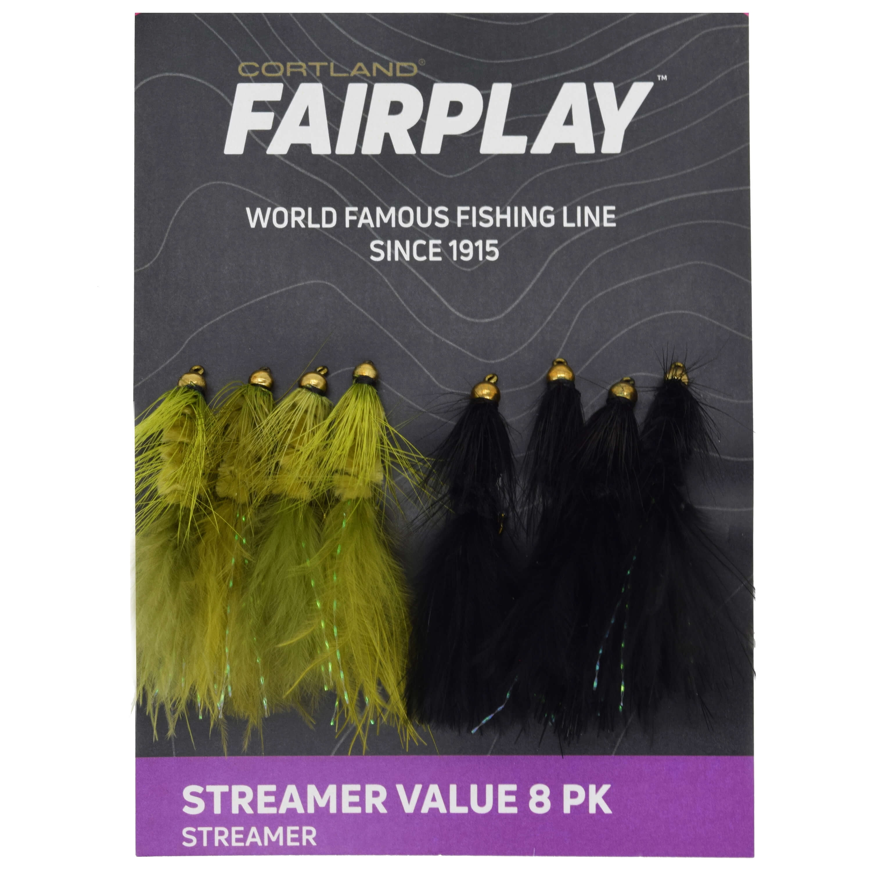 Cortland Fairplay Streamer Fly, 8Piece Assortment, Value Pack, 665521