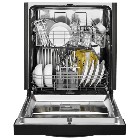 Whirlpool - 24" Front Control Tall Tub Built-In Dishwasher with Stainless Steel Tub - Black
