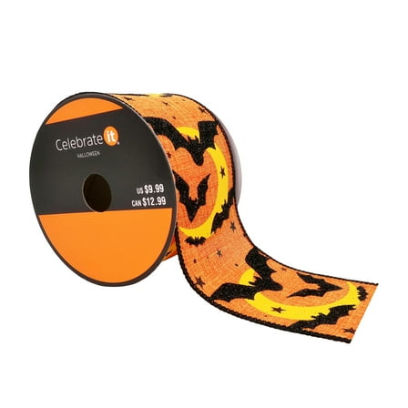 Celebrate it Halloween Bats Wired Ribbon 2.5inx20ft