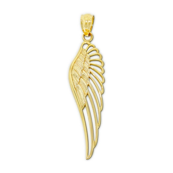 Charm America - Gold Open Angel Wing Charm - 14 Karat Solid Gold