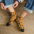 thumbnail image 3 of Pofeuu Vintage Brown Plaid Sunflower Print 30cm Socks, Adult Running Hiking Socks for Youth and Adult, 3 of 7