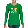 thumbnail image 1 of Wild Bobby, My Heart Is On That Tennis Field, Sports, Women Graphic Long Sleeve Tee, Kelly, X-Large, 1 of 4