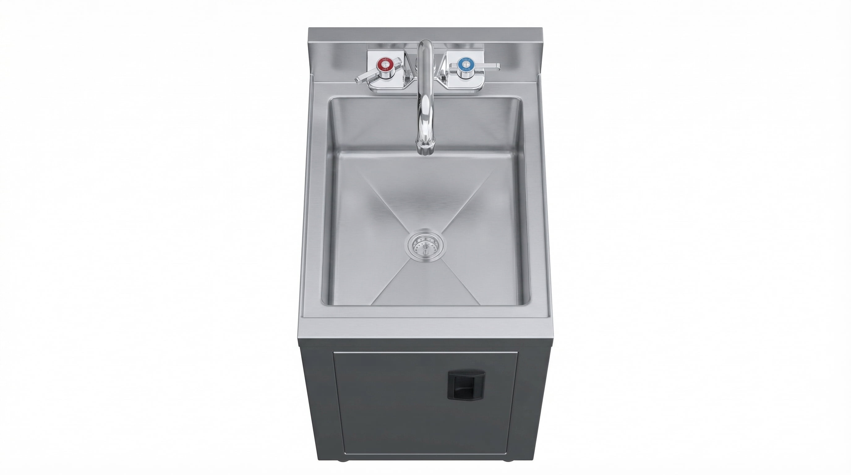 18.5 Inch Underbar Hand Sink with Cabinet, 18 1/2 in. x 12 in. x 30 in. Stainless Steel Bar Sink with Faucet, Compact Commercial Hand Wash Sink with Door, Single Bowl Prep Sink, NSF