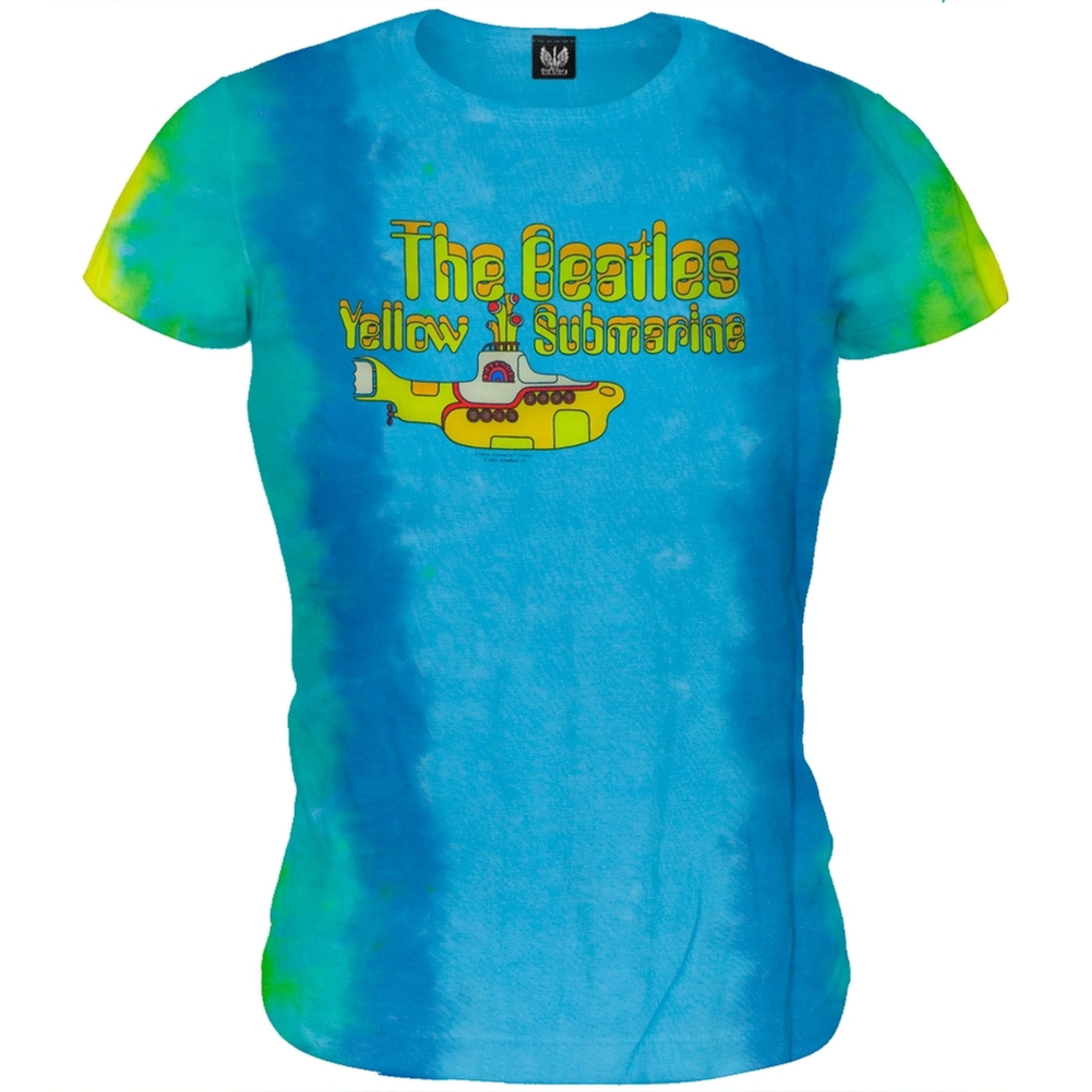 Beatles Yellow Submarine Tie Dye Juniors Babydoll TShirt Beatles Yellow Submarine Tie Dye Juniors Babydoll TShirt