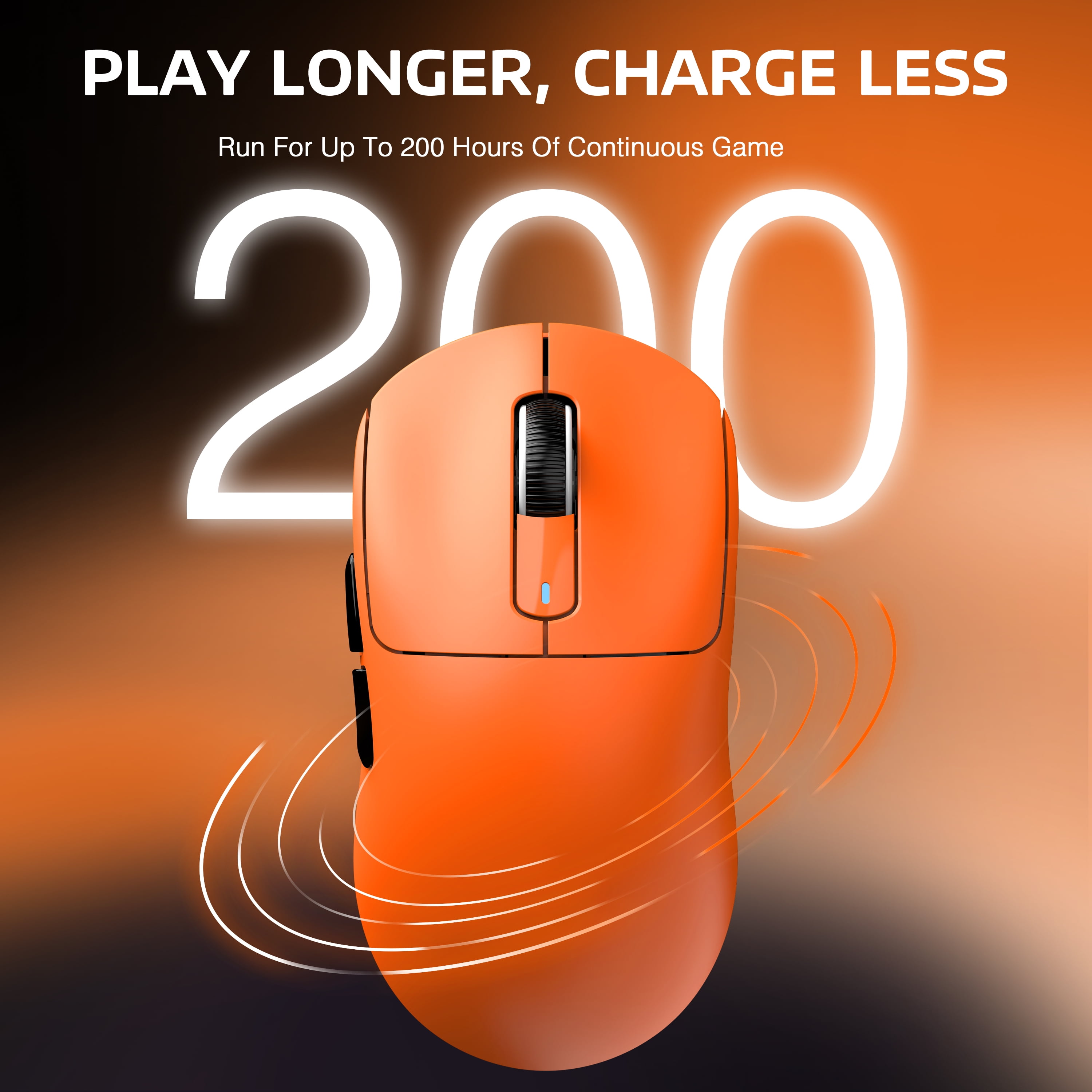 ATTACK SHARK X3 Wireless Gaming Mouse, 49g Ergonomic Design, Tri-Mode Bluetooth/2.4G/USB-C Wired, PAW3395 Optical Sensor, 26000 DPI, Programmable Buttons, for PC/Laptop/Mac, Orange