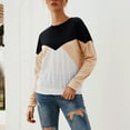 thumbnail image 6 of Long Sleeve Shirts for Women Fall Fashion Clothes Color Block Patchwork Casual Sweatshirts Crewneck Pullover Blouse Womens Clothes, 6 of 7