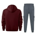 thumbnail image 5 of MLQIDK Mens Big and Tall Workout Gym 2 Piece Set Winter Track Suits Fleece Hoodie and Cargo Sweatpants Sport Tracksuits Athletic Jogging Suit Lounge Outfit Light Gray S, 5 of 5