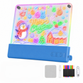 thumbnail image 5 of TOKKY Kids LED Glow Drawing Tablet, 3600mAh Rechargeable Light Up Doodle Board with Front & Rear Lights, 3 Brightness Levels & Stand,Blue, 5 of 6