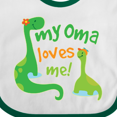 thumbnail image 4 of Inktastic My Oma Loves Me Dinosaur Boys Baby Bib, 4 of 4
