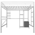 thumbnail image 5 of UBesGoo Metal Twin Size Loft Bed Frame with Stairs & Full-Length Guardrail, Rustic Wood, White Frame, 5 of 7