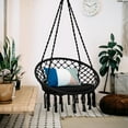 thumbnail image 2 of Costway Hammock Swing Chair with Cushion Hanging Hardware Kit Indoor Outdoor Black, 2 of 10