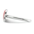 thumbnail image 3 of Sterling Silver Stackable Expressions Pink Enameled Awareness Ribbon Ring - Size 8, 3 of 3