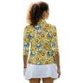 thumbnail image 3 of HUIACONG Sunflower Blue Butterfly Women Quarter Zip Collar Pullover, Anti Wrinkle Athletic Golf Shirts for Tennis, Hiking, Running, Casual Sports, 3 of 10
