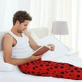 thumbnail image 4 of Uemuo Ladybug Pattern Pattern Men's Wide Leg Palazzo Lounge Pants with Pockets Light Weight Loose Comfy Casual Pajama Pants-XX-Large, 4 of 9