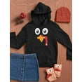 thumbnail image 2 of Tstars Thanksgiving Hoodie Funny Turkey Face Gobble Sweatshirt for Women Small Black, 2 of 6