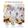 thumbnail image 4 of 4th of July Couch Cover for 2 Cushion Sofa, Red Blue Floral Independence Day Stars Butterflies Washable Loveseat Sofa Covers Slipcover for Sectional Sofas L-Shaped, Couch Throw Cover 71"x118", 4 of 9