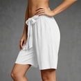 thumbnail image 5 of Cagogo Women's Drawstring Loose Shorts Summer Casual Flowy Beach Shorts Elastic Waist Comfy Lounge Trousers Fashion Beachwear Clothes, White L, 5 of 5