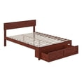 thumbnail image 2 of AFI Boston Modern Solid Wood Full Bed with Foot Drawer in Walnut, 2 of 7