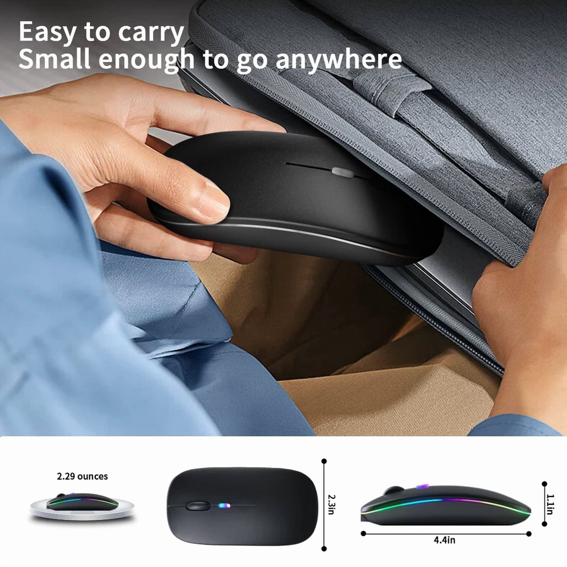 BUTTERFLY- Kanmabpc Wireless Bluetooth Mouse – Rechargeable Silent Dual Mode Bluetooth 5...