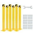 thumbnail image 2 of Towallmark Safety Bollard Posts – 2/4/6 Pack, 36/42/48 Inch High Steel Parking Bollards with 4.5 Inch Diameter, Yellow with 16 Anchor Bolts, 2 of 7