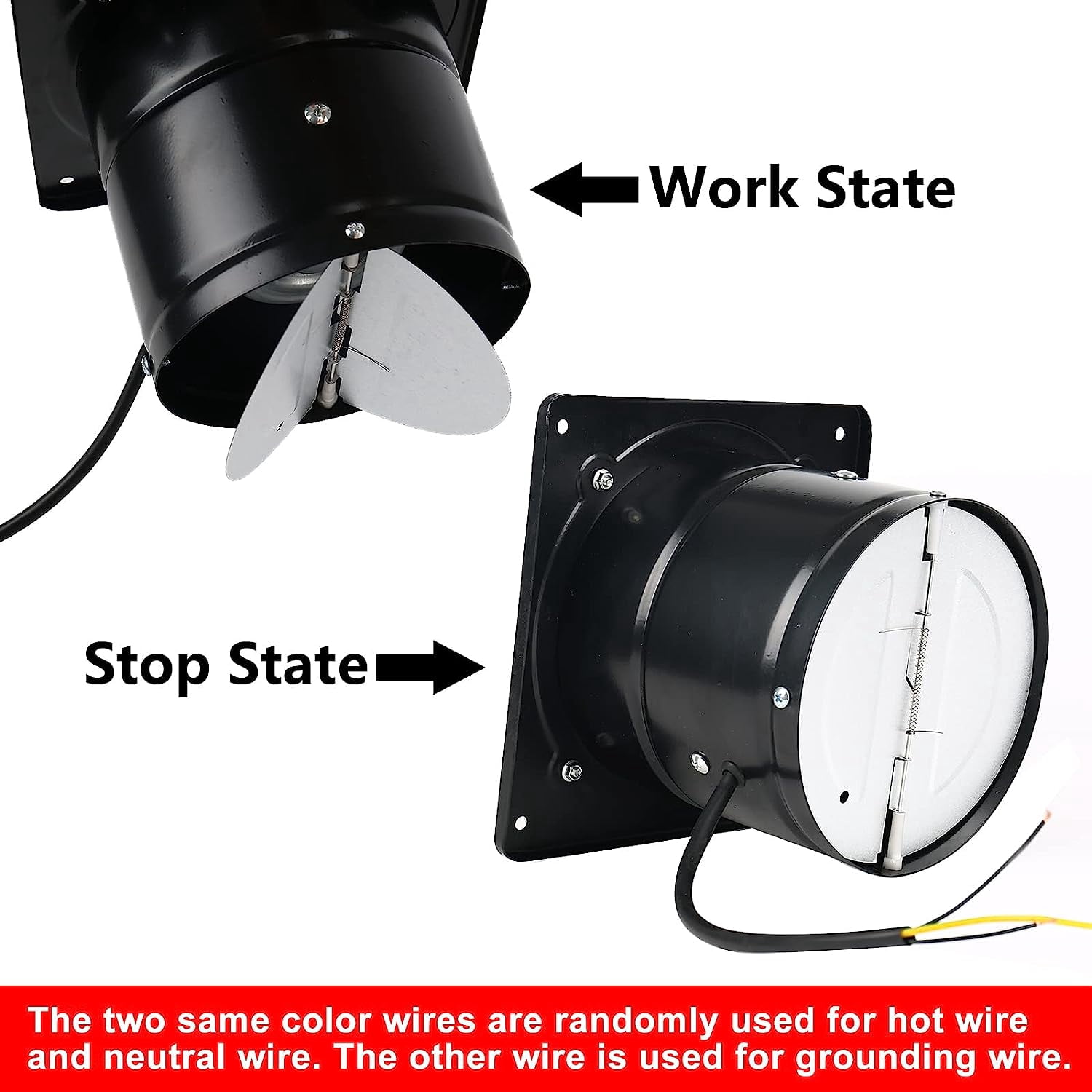 Stuffygreenus 6" Duct 650m³/h 40W 110V Metal Exhaust Ventilation Fan 50db, 2800rpm - Black