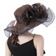 thumbnail image 2 of SAYOO Sombrero de mujer elegante tela de malla plegada con flores adornadas con cornisa ancha SAYOO  moda, 2 of 3