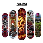 Tony Hawk Series 4 31 Pro Skateboard, Double Kickboard Skateboard with ABEC 5 Bearings, Flame Hawk