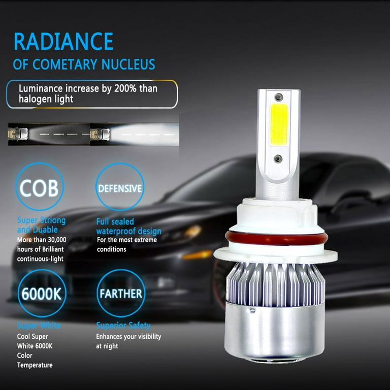 2Pcs Car LED Headlight COB C6 H15 H7 H4 H1 H3 9004 9006 9007 880