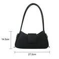 thumbnail image 2 of Bolso bandolera de hombro con textura de moda informal de PU de color sólido nuevo para debajo del brazo negro, 2 of 5