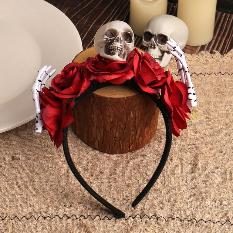 HOARBOEG Halloween Hair Accessories for Women, Gothic Skull  display picture 2