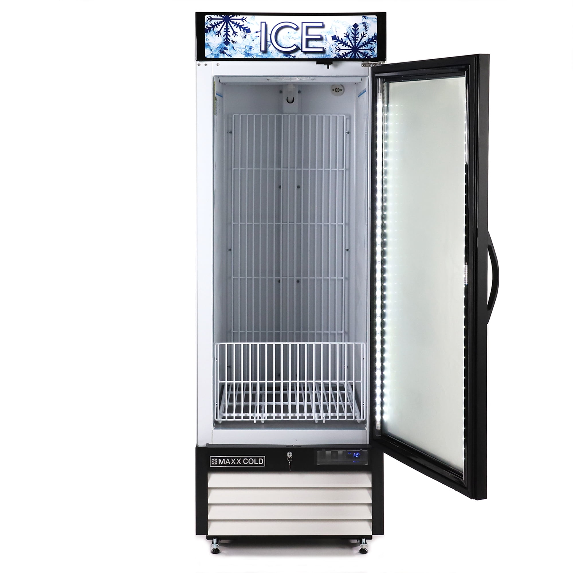Maxx Cold Single Glass Door Ice Merchandiser Freezer, 27"W, 23 cu. ft. Storage Capacity, in White (MXM1-23FHC-ICE)