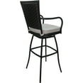thumbnail image 2 of Outdoor or Indoor Extra Tall Bar Stool 34" - Elon with Arms - White - Black, 2 of 3