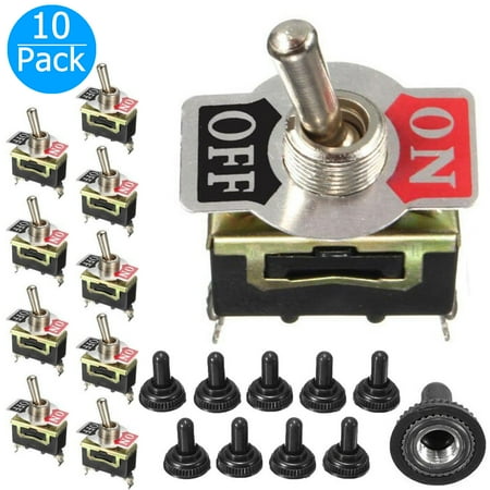 Toggle Switch Tip - 10-pack 15A 250VAC/20A 125VAC Rocker Toggle Switch ON/OFF Toggle SPST Switch for Car Truck Boat ATV