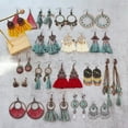 thumbnail image 2 of K-KED Ethnic Style Turquoise Temperament Vacation Tassels Long Personalized Earrings-22, 2 of 9