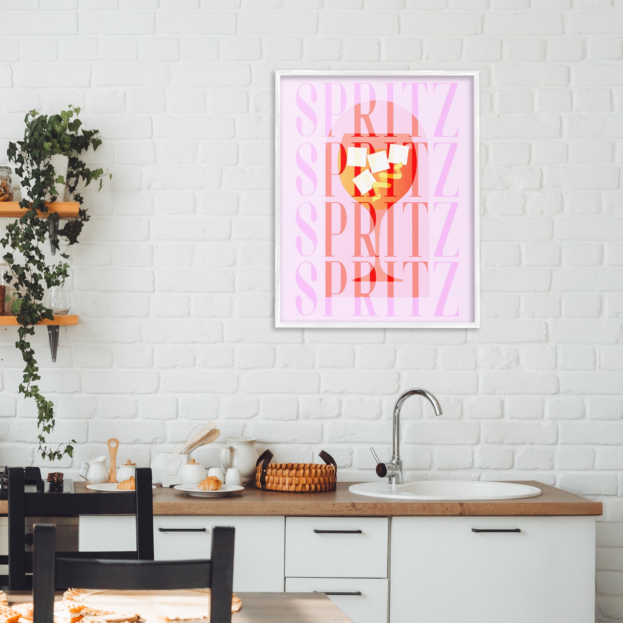 Retro Pastel Spritz White Framed Giclee Art, design by Lil' Rue