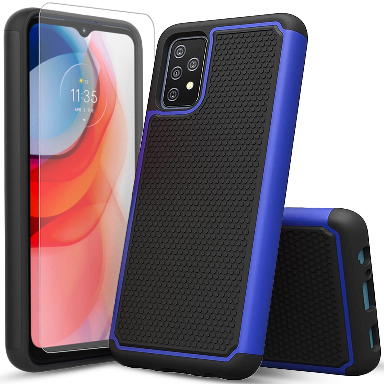 Samsung Galaxy A52 5G Phone Case, Military Grade 6 Feet Drop Test  Protection Dual Layer Cover with [Temerped Glass Screen Protector]-Blue -  Walmart.com
