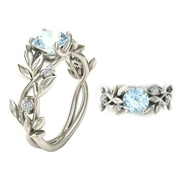 Soimiss Women Wedding Rings Formal Affairs Shape Alloy Jewelry 1Pack Light Blue