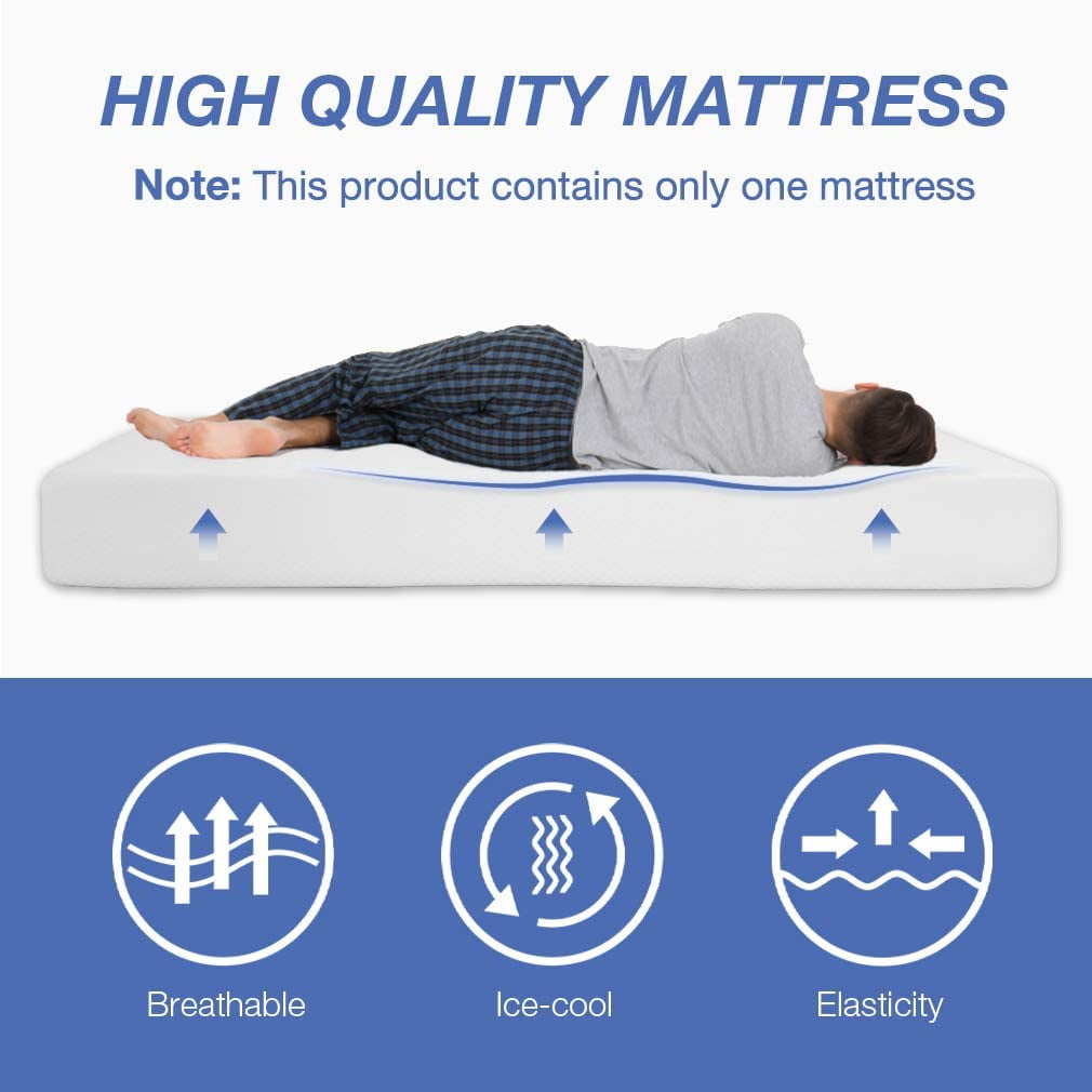 FDW King Mattress, 8 inch Gel Memory Foam Mattress King Size for Cool Sleep & Pressure Relief, Medium Firm Mattresses CertiPUR-US Certified / Bed-in-a-Box / Pressure Relieving,King Size