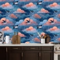 thumbnail image 2 of Peel and Stick Wallpaper Peaceful Abstract Clouds Graceful Birds Wall Paper 17.7in x 9.8ft Self Adhesive Removable Renter Friendly Wallpaper for Nursery Bedroom Cabinets, 2 of 8