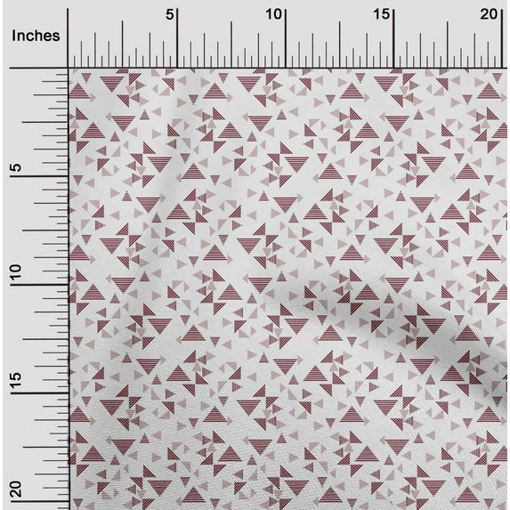 oneOone Cotton Silk Fabric Triangle Geometric  Printed Craft Fabric BTY 42 Inch Wide