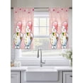 thumbnail image 5 of Pink Christmas Snowman Sheer Curtains 45 Inch Length 2 Panels Set Window Treatments, Winter Snowflakes Xmas Balls Rod Pocket Semi Curtains for Living Room/Bedroom/Kitchen Décor, 104"W x 45"L, 5 of 7