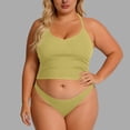 thumbnail image 6 of Xdegoge Camisole Tops for Women Halter V Neck Sleeveless Casual Everyday Wear Slim Fit Solid Ribbed Knit Stretchy Lightweight Spring Summer Crop Tops, 6 of 6