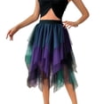 thumbnail image 1 of Falda de Alta Cintura Elástica de las Mujeres Falda Asimétrica en Capas de Cintura Alta con Diseño de Gradiente, Tela Suave Transpirable Midi Casual para el Verano, 1 of 8