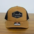 thumbnail image 2 of Custom Leather Patch Trucker Hat, Richardson 112 Hat, Personalized Hat with Custom Logo, Custom Leather Patch Snapback Caps Leather Patch Trucker Hat, 2 of 5