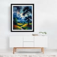 thumbnail image 3 of The Calm Before the Storm - India Illustration Landscape Nature Scenic Floral Summer Pastoral Countryside Black Framed Wall Art Print 11 x 14 inches, 3 of 4